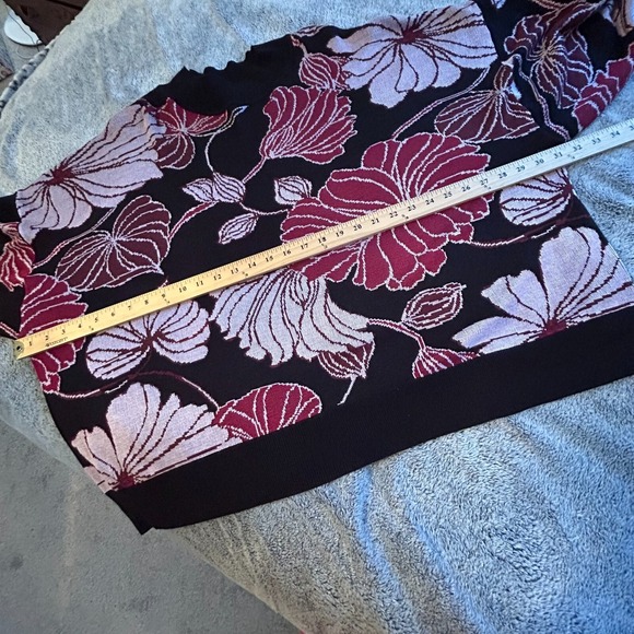 Eloquii Womens Intarsia Sweater Size 26/28 Floral Dolman Sleeve Knit Boho 17196x - Picture 7 of 10